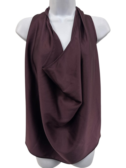 Ramy Brook Size S Dark Purple Silk Blend Halter Tie Top Cowl neck Sleeveless Top Dark Purple / S