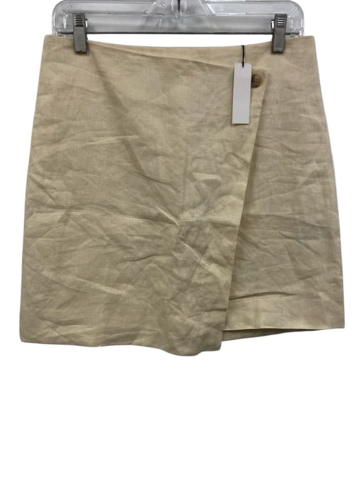 Banana Republic Size S / 6 Cream Beige Linen Wrap Button Detail Back Zip Skirt Cream Beige / S / 6