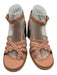 See By Chloe Shoe Size 39.5 Nude Pink & Brown Leather Stacked Wood Heel Sandals Nude Pink & Brown / 39.5
