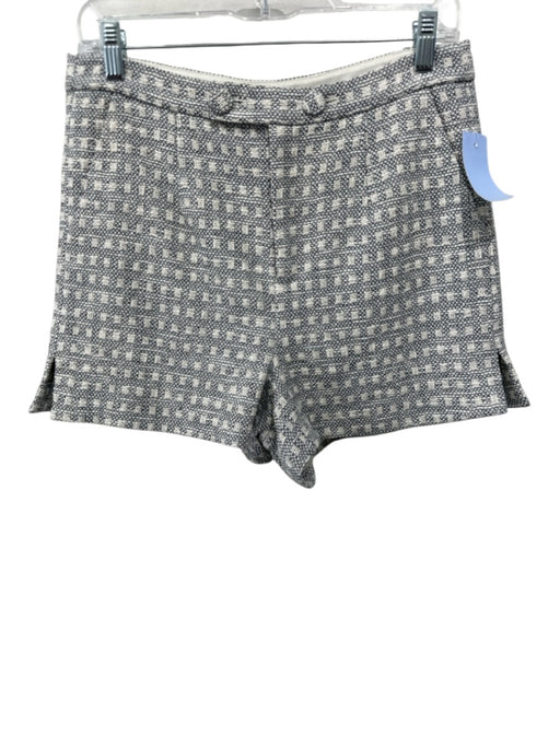 Cinq a Sept Size 6 Black & White Cotton Blend Tweed Button Detail Short Shorts Black & White / 6