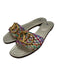 Valentino Garavani Shoe Size 41 Gold & Multi Leather Logo Braided Sandals Gold & Multi / 41
