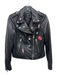 Lamarque Size S Black & Multi Leather Pins Moto Silver hardware Jacket Black & Multi / S