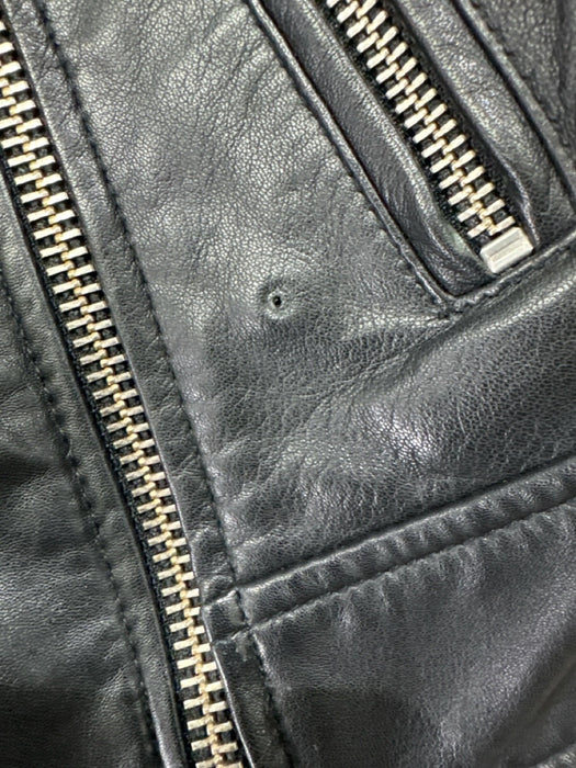 Lamarque Size S Black & Multi Leather Pins Moto Silver hardware Jacket Black & Multi / S
