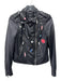 Lamarque Size S Black & Multi Leather Pins Moto Silver hardware Jacket Black & Multi / S