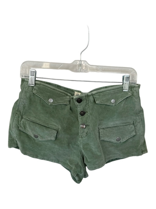 We The Free Size 28 Green Cotton Blend Button Cordaroy Mini Shorts Green / 28