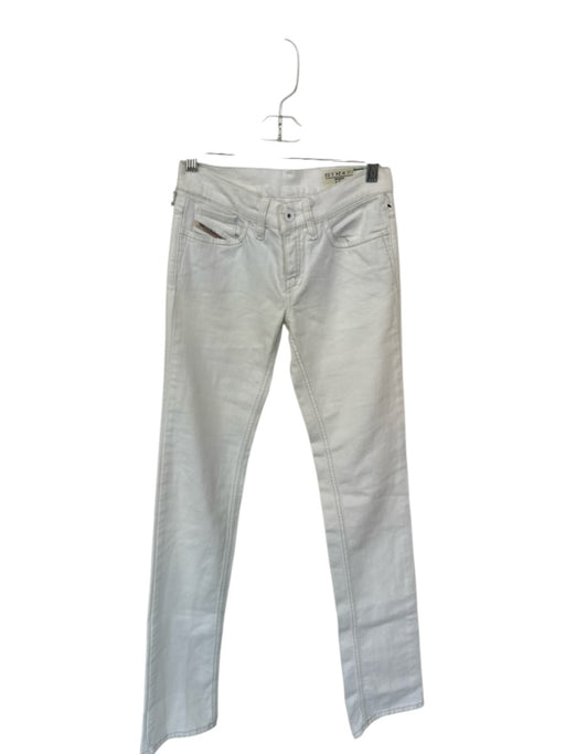 Diesel Size 24 White Cotton Denim Skinny Ankle Stretch Pants White / 24