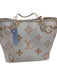 Louis Vuitton White, Pink, Peach Coated Canvas Monogram floral lining Bag White, Pink, Peach / MM