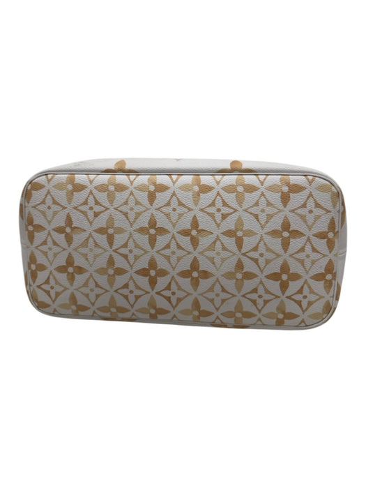 Louis Vuitton White, Pink, Peach Coated Canvas Monogram floral lining Bag White, Pink, Peach / MM