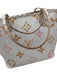 Louis Vuitton White, Pink, Peach Coated Canvas Monogram floral lining Bag White, Pink, Peach / MM