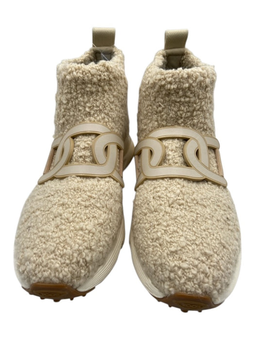Tod's Shoe Size 38 Beige Boucle Teddy High Top Sneakers Beige / 38