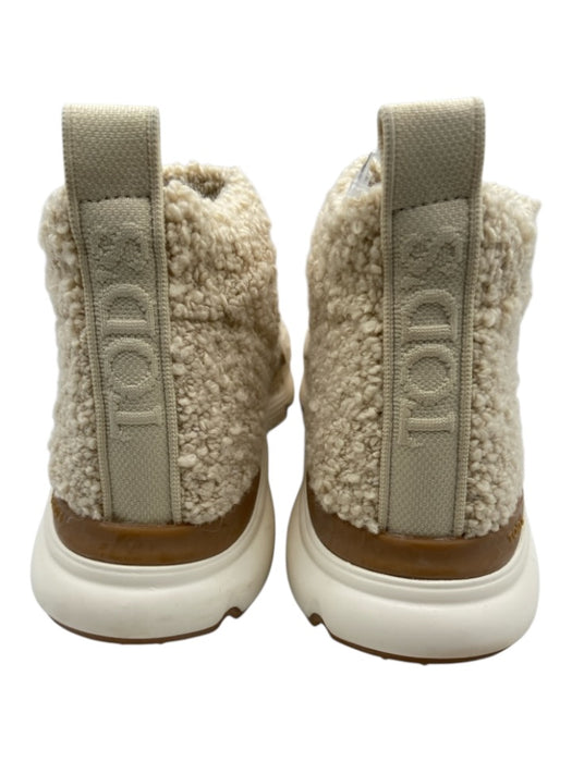 Tod's Shoe Size 38 Beige Boucle Teddy High Top Sneakers Beige / 38
