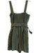 Caroline Constas Size S Army Green Linen Blend Sleeveless Waist Belt Romper Army Green / S