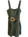 Caroline Constas Size S Army Green Linen Blend Sleeveless Waist Belt Romper Army Green / S