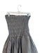 Anthropologie Size S Gray & White Cotton Strapless Shirred Elastic Dress Gray & White / S