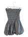 Anthropologie Size S Gray & White Cotton Strapless Shirred Elastic Dress Gray & White / S