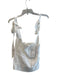 Reformation Size 6 White Cotton Blend Sleeveless Lace Detail Tie Straps Top White / 6