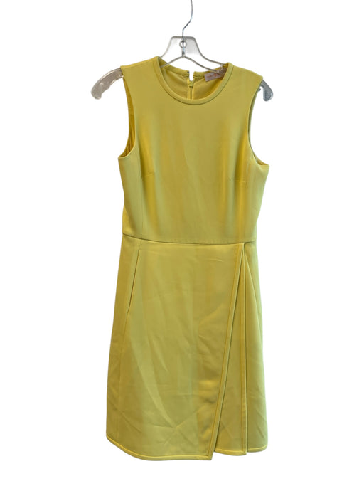 Tory Burch Size 0 Yellow Triacetate Sleeveless solid color Back Zip Dress Yellow / 0