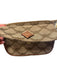 MCM Tan & brown Canvas & Leather Monogram Top Zip Snap Flap Adjustable Band Bag Tan & brown / Small