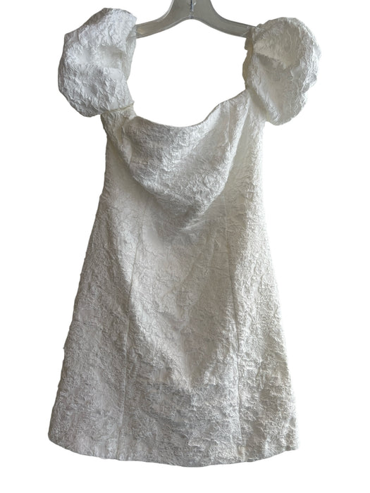 ASTR The Label Size M White Polyester Stretch Jacquard Off Shoulder Mini Dress White / M