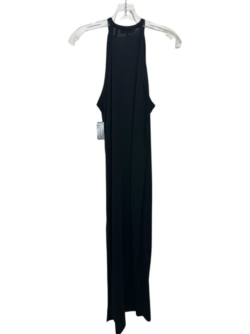 Theory Size S Black No Fabric Tag Sleeveless High Neck Jersey Back Slit Dress Black / S