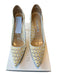 Manolo Blahnik Shoe Size 39 White & yellow Leather Mesh Stiletto Pumps White & yellow / 39
