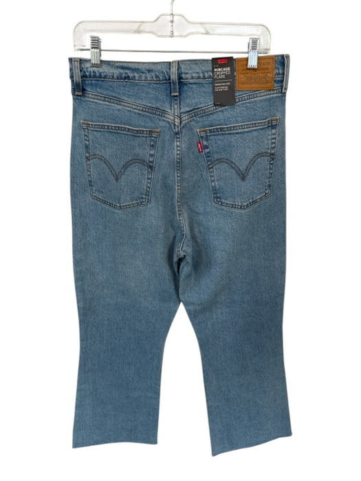 Levi Size 31 Light Wash Cotton Straight Cut Raw Hem pocket Button Closure Jeans Light Wash / 31
