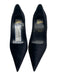 Christian Louboutin Shoe Size 39.5 Black Leather Velvet Pointed Toe Pumps Black / 39.5