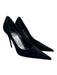 Christian Louboutin Shoe Size 39.5 Black Leather Velvet Pointed Toe Pumps Black / 39.5