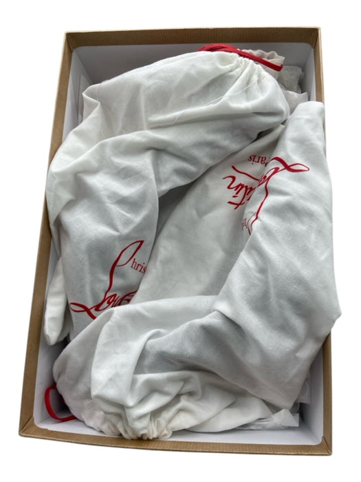 Christian Louboutin Shoe Size 39.5 Black Leather Velvet Pointed Toe Pumps Black / 39.5