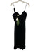 Farm Rio Size S Black Viscose Spaghetti Strap Floral Applique Back Zip Dress Black / S