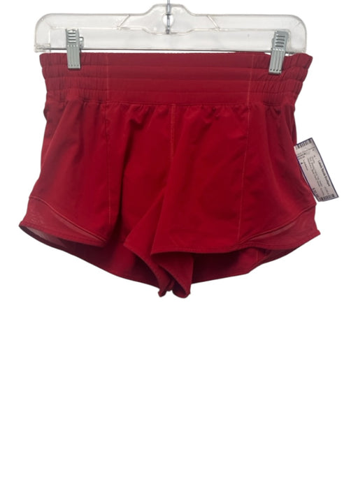 Lululemon Size 4 Red Missing Fabric Tag Elastic Waistband Mesh Panel Shorts Red / 4
