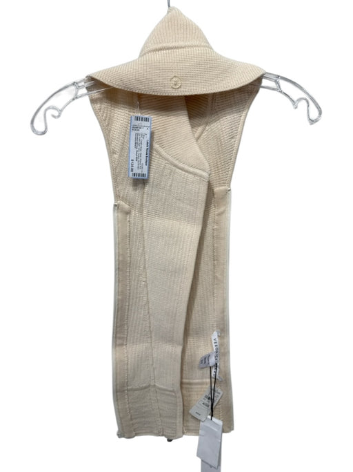 Veronica Beard Cream Beige Wool Ribbed Knit Zip Front high neck Dickey Other Cream Beige