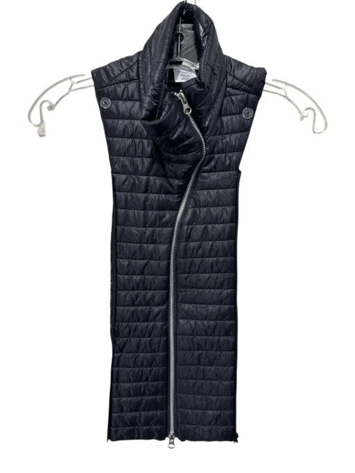 Veronica Beard Black Nylon Quilted High Neck Zip Front Dickey Other Black