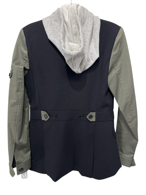 Veronica Beard Size 2 Black, Green & Gray Wool Blend Color Block Blazer Jacket Black, Green & Gray / 2