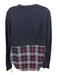 Veronica Beard Size M Navy Blue, Red & White wool & cotton blend Plaid Sweater Navy Blue, Red & White / M