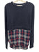Veronica Beard Size M Navy Blue, Red & White wool & cotton blend Plaid Sweater Navy Blue, Red & White / M