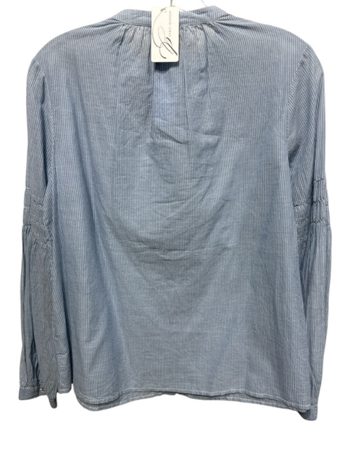 Ulla Johnson Size 2 Light Blue Cotton Striped Button Up Long Sleeve Top Light Blue / 2