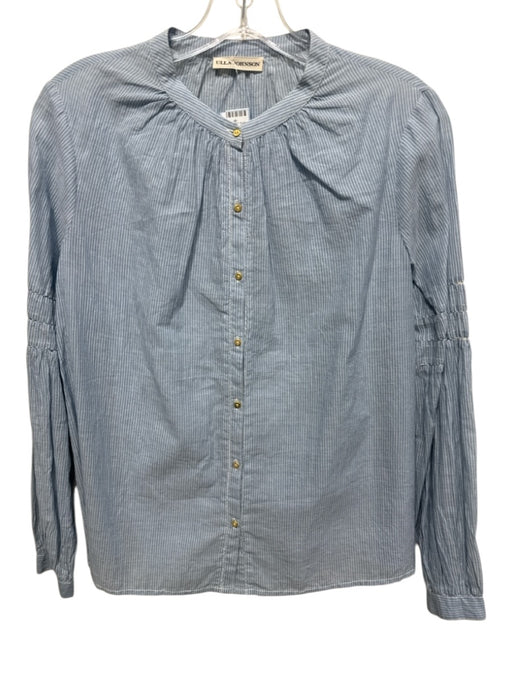 Ulla Johnson Size 2 Light Blue Cotton Striped Button Up Long Sleeve Top Light Blue / 2