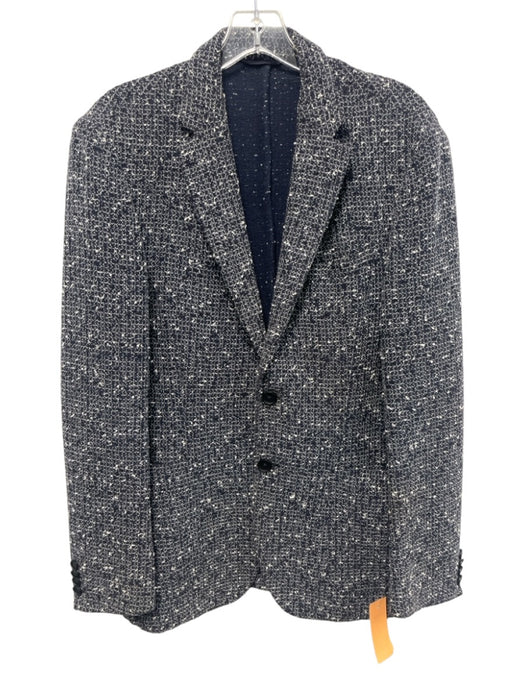 Boss Blue & White Cotton Blend Woven 2 Button Men's Blazer Blue & White / 36R