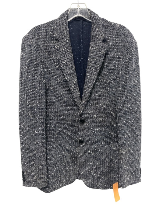 Boss Blue & White Cotton Blend Woven 2 Button Men's Blazer Blue & White / 36R