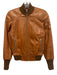 Triptico Size XS Brown Leather Ribbed Trim Bomber Jacket Brown / XS