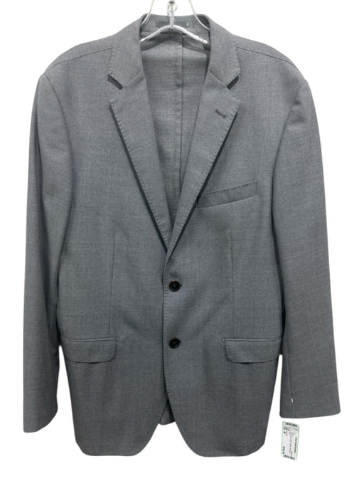 Felix W Gray Wool Solid 2 Button Men's Blazer Gray / 46