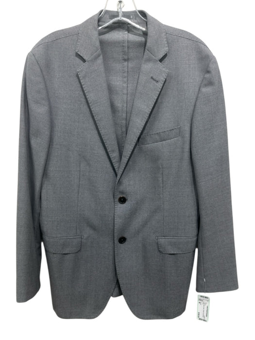 Felix W Gray Wool Solid 2 Button Men's Blazer Gray / 46