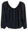 Misa Size S Navy Blue Viscose Elastic neck 3/4 Sleeve Semi Sheer Top Navy Blue / S