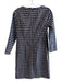 J Crew Size 0 Purple, Black & White Cotton Blend Geometric Zipper Detail Dress Purple, Black & White / 0