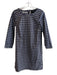 J Crew Size 0 Purple, Black & White Cotton Blend Geometric Zipper Detail Dress Purple, Black & White / 0