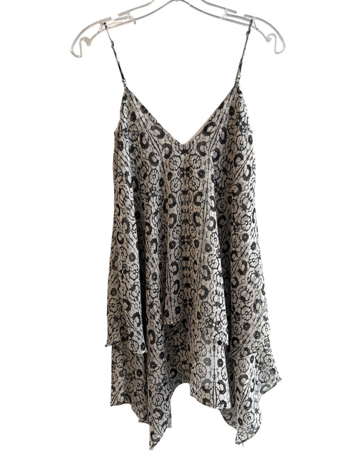 Likely Size 0 Black & Off White Polyester All Over Print Spaghetti Strap Dress Black & Off White / 0