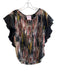 Romeo & Julliet Size Small Black & Multi Polyester Blend Abstract Print Top Black & Multi / Small