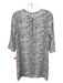 Equipment Femme Size XS White, Gray, Black Silk Snake Print 3/4 Sleeve Dress White, Gray, Black / XS