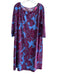 Lily Pulitzer Size XL Red & Blue & Multi Nylon 3/4 Sleeve Wide Neck Dress Red & Blue & Multi / XL